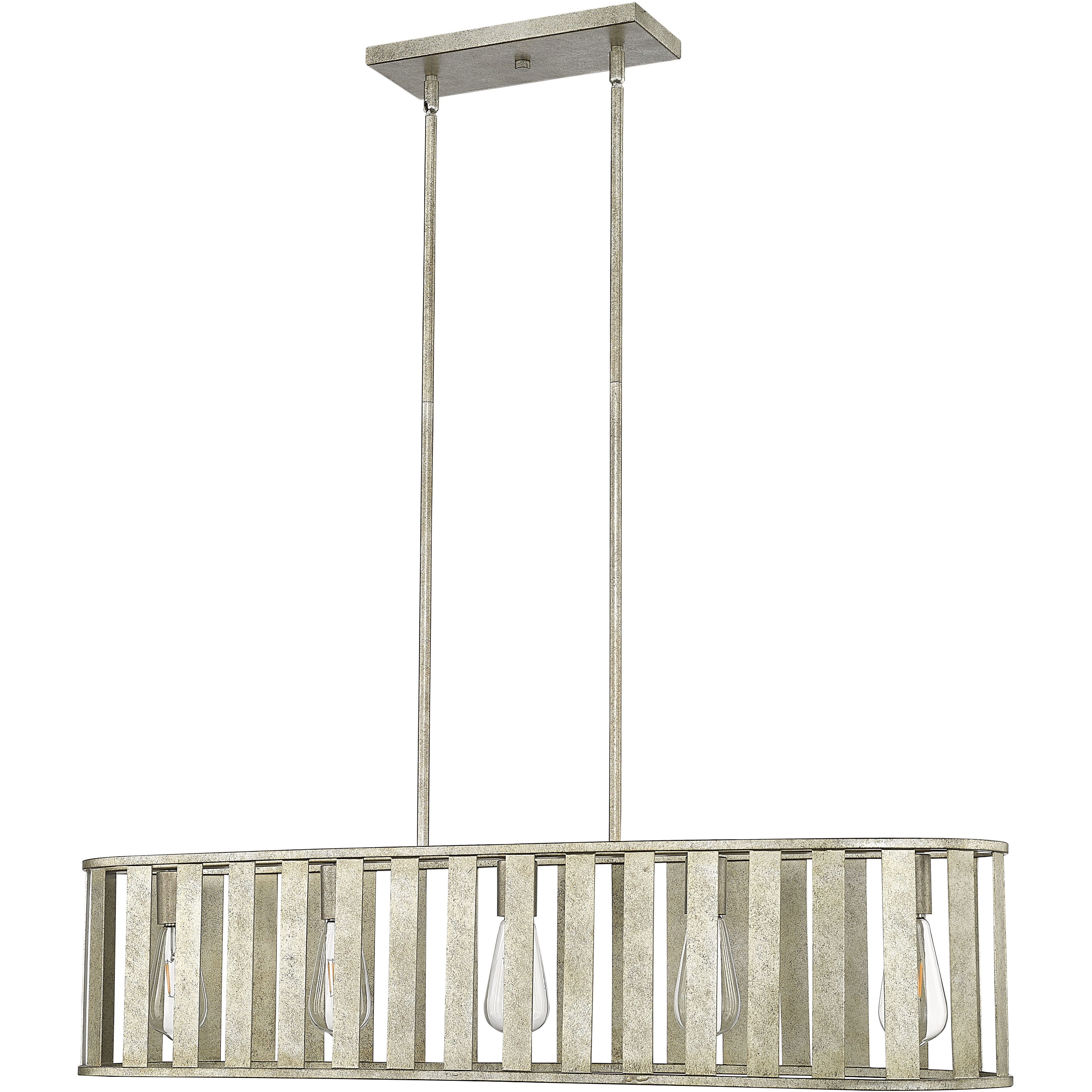 Stella 5 Light 38.63 inch Antique Silver Chandelier Ceiling Light